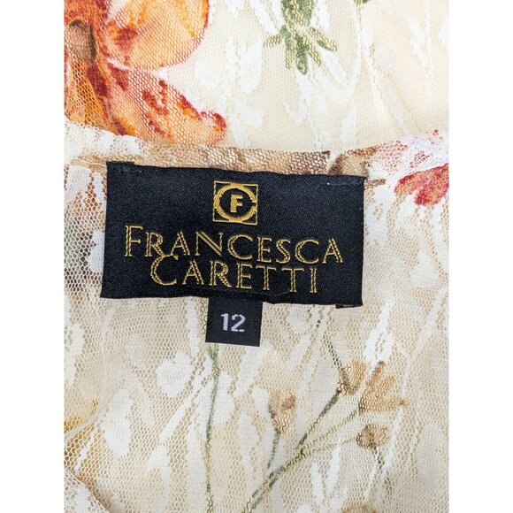 Vintage Francesca Caretti Maxi Slip Dress Women Size 12 Floral Lace Cottagecore - Picture 7 of 12